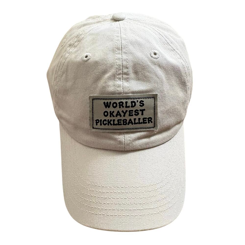 Life Is Good Pickleball Hat World’s Okayest Player Cap Beige Adjustable